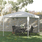 Pavillon 2,7x2,7m Rechteckig Wasserabweisend Stabil Winterfest Pavillon Partyzelt Gartenzelt Gartenpavillon Festzelt für Camping Garten, Weiß