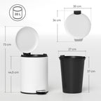 M¨¹lleimer 20L, mit Pedal, Inneneimer, fingerabdrucksicher, leises Schlie?en, Cremewei?