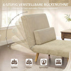 Schlafsessel 3 in 1 Schlafsofa mit Bettfunktion, 90x190cm Beige