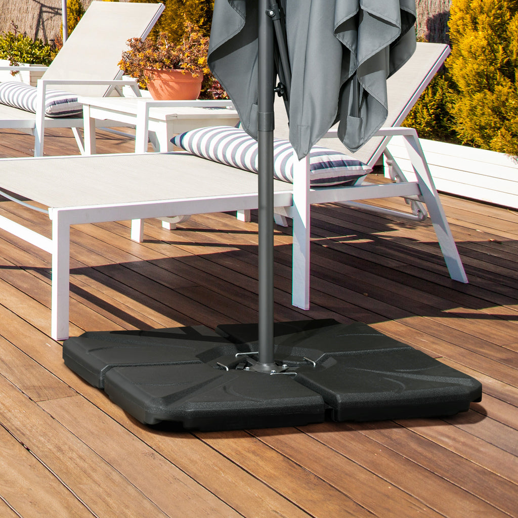 Set of 4 Parasol Base Stand Weights for Banana Hanging Cantilever Umbrella