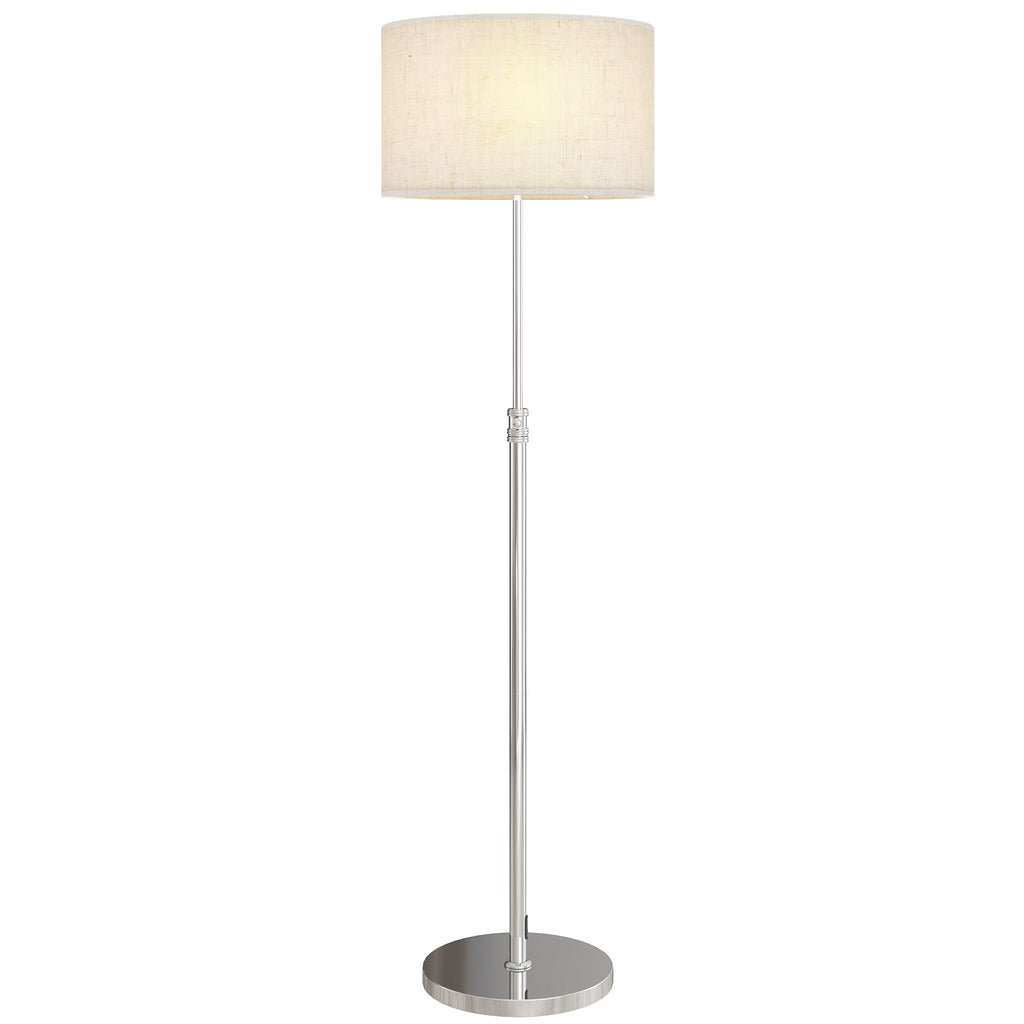Stehlampe Dimmbar mit Leinenschirm E27 Höhenverstellbar Beige