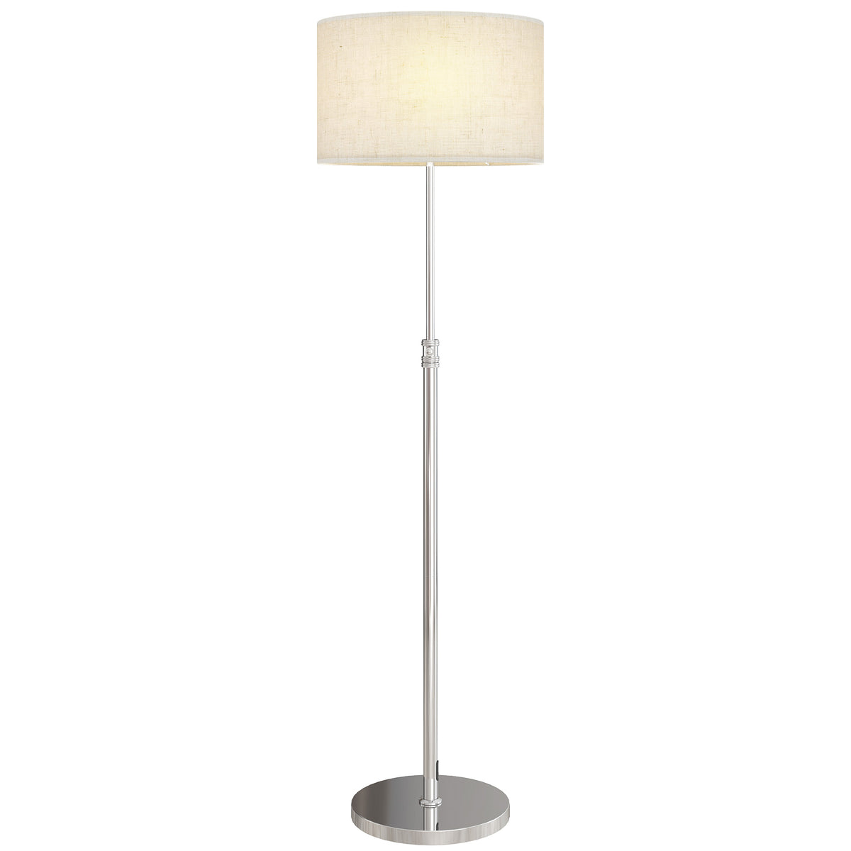 Stehlampe Dimmbar mit Leinenschirm E27 Höhenverstellbar Beige
