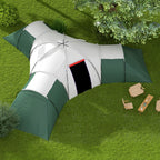6-9 Man Tent with Bedrooms and Living Room, Accessories Included, Green