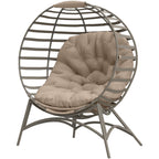 Papasansessel Gartenstuhl Korb-Stuhl mit Kissen oval Loungesessel Korb faltbar 118 x 77 x 139 cm