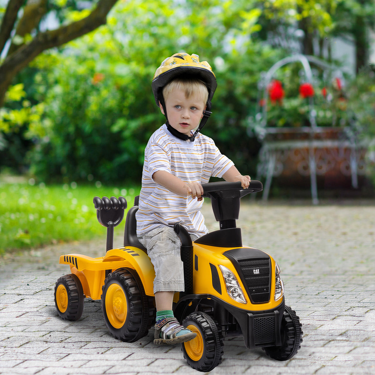 Sitzbagger Schaufel Lenkrad Kinder 1-3 Jahre bis 25kg Gelb