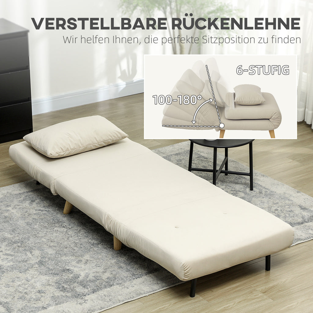 2-in-1 Sessel, Relaxsessel, Gästebett, 72 cm x 78 cm x 79 cm, Grau