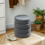 Hocker, rund, Teddyfleece, bis 120kg, ¦µ40x45H cm, Dunkelgrau