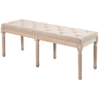 Sitzbank Vintagedesign Vintagebank, Knopfheftung, gedrechselte Beine, Shabby Chic, Creme + Wei?