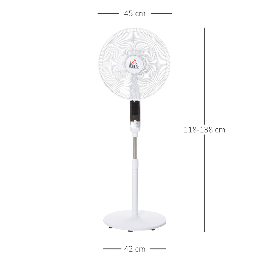 Standventilator, 3 Geschwindigkeiten, 3 Modi, Timer, Fernbedienung, 45 x 42 x 118-138 cm, Wei?