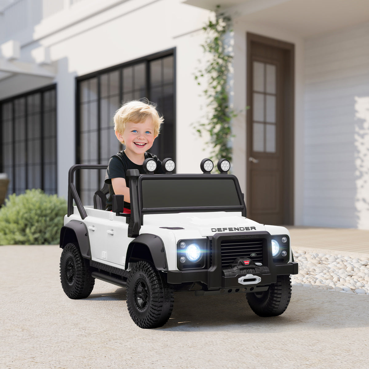Kinder-Elektroauto, 12V Batterie-Betrieb, Fernbedienung, Musik-Funktion, Hupe, LED-Lichter, Wei?