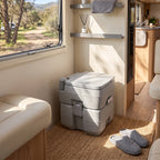 Campingtoilette, 20 L Mobil-WC, Camping-WC mit Spül- und Abwassertank, 35,5 x 41 x 42,5 cm, Kunststoff, Grau