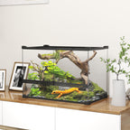 Glas-Terrarium f¨¹r Reptilien, erh?hter & wasserdichter Boden, Knopfschloss
