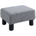 Hocker mit Stoffbezug in Leinenoptik, bis 110 kg, hellgrau, 40 x 30 x 24cm