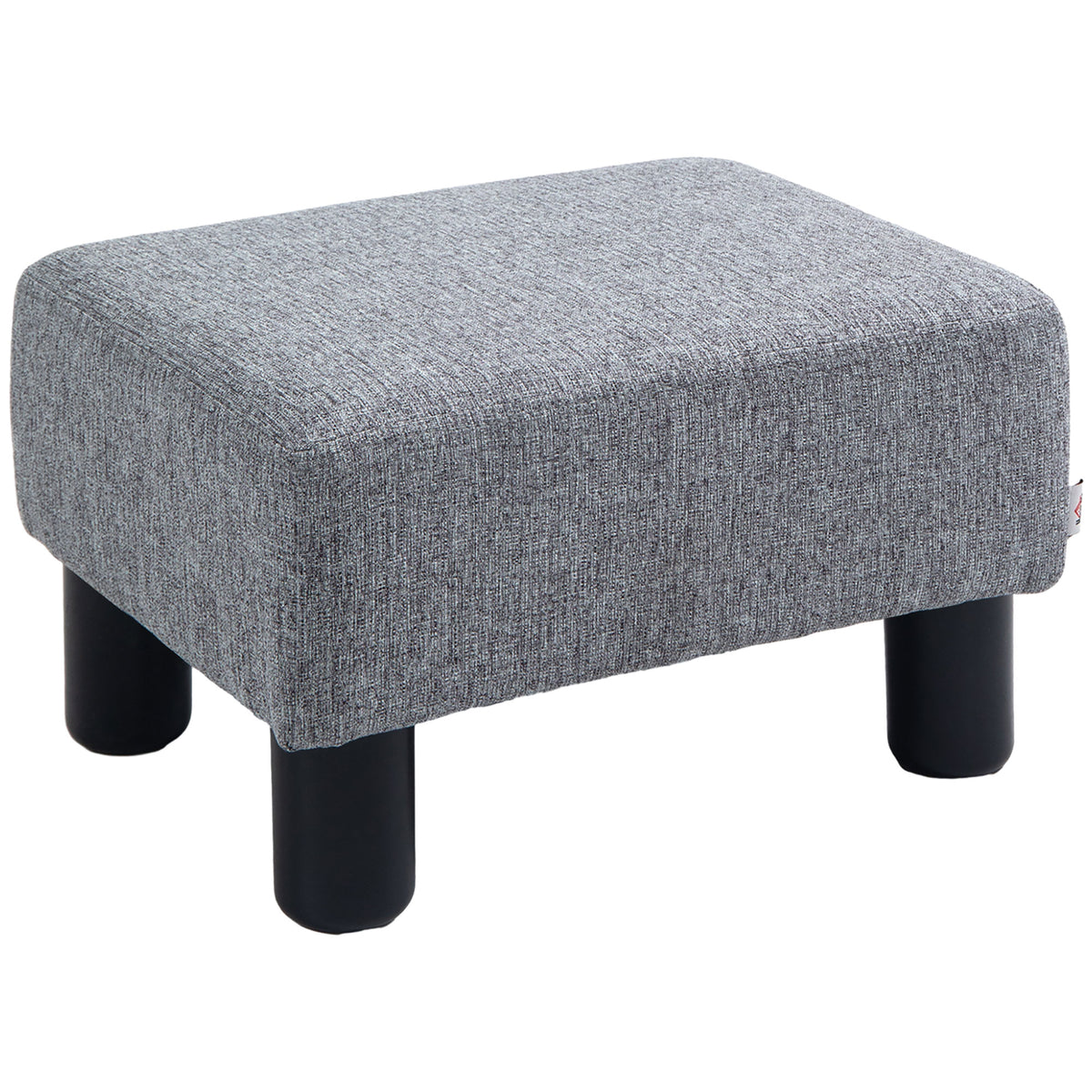 Hocker mit Stoffbezug in Leinenoptik, bis 110 kg, hellgrau, 40 x 30 x 24cm