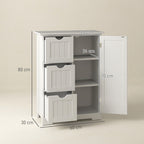 Badezimmerschrank, Badkommode, 3 Schubladen, Regal, MDF, Wei?
