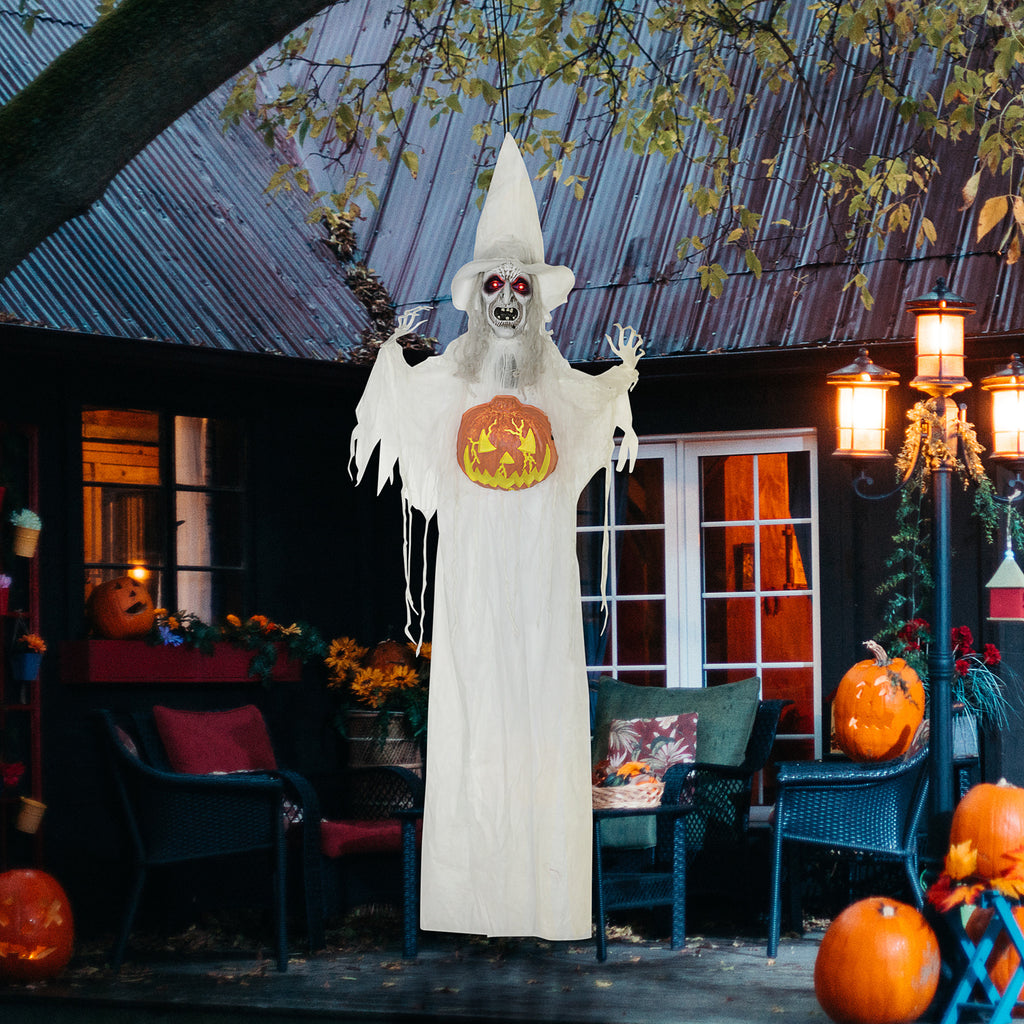 Halloween-Geist, Halloween-Dekoration, Soundfunktion, mit Bewegungssensor und LED-Lichtern, 60 cm x 18 cm x 183 cm