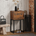 Konsolentisch Schmal, Schrank, Industrie-Design, Wohnzimmer Flur, 40x30x76cm, Rustikal-Braun
