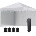 Faltpavillon, 2 Seitenwände, höhenverstellbar, mit Transporttasche, rostfreies Stahlgestell, 3x3 m, Weiß