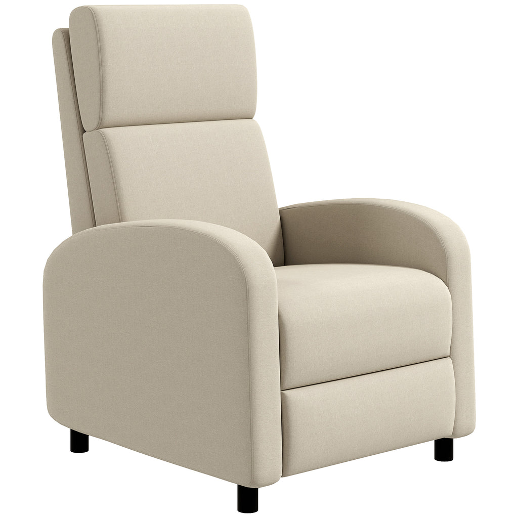 Relaxsessel Fernsehsessel, ausklappbare Fu?st¨¹tze, neigbar bis zu 160¡ã, 64 x 86 x 102 cm, Creme