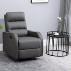 Relaxsessel mit Fu?st¨¹tze, Liegesessel, ausklappbare Fu?st¨¹tze, Kunstleder, Dunkelgrau