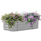 Hochbeet Pflanzenbeet Modulares Hochbett, wetterbest?ndig, offener Boden, 105 x 62 x 30 cm, Silber