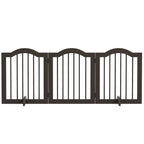 Hunde-Absperrgitter, 3 Paneele, klappbar, Massivholz und MDF, 154,5 x 29,5 x 61 cm, Kaffee