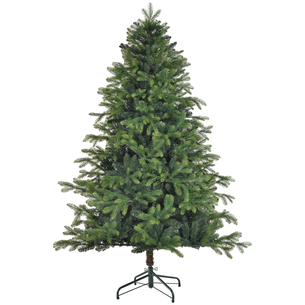 Künstlicher Weihnachtsbaum, realistisches Aussehen, flammhemmend, stabiler Metallfuß, 183 cm, Grün