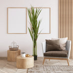 Künstliche Yucca groß 190cm Kunstpflanze, Plastik Künstliche Pflanze im Topf, 17 x 17 x 190 cm Smaragdgrün