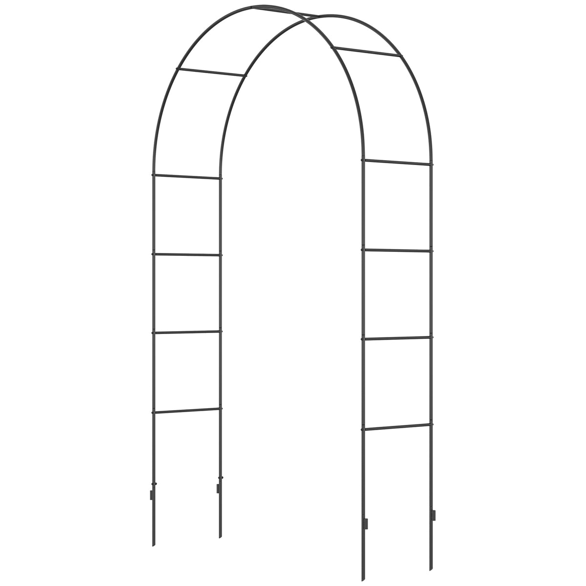 Gartenbogen, Rosenbogen, Rankbogen, Rosenspalier Metall, schwarz, 1,40 x 0,40 x 2,40 m