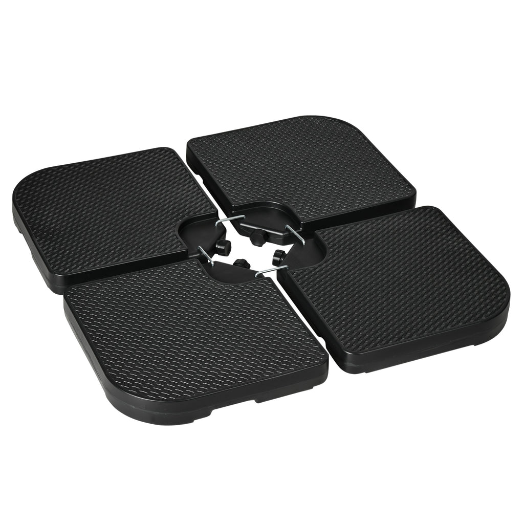 Sonnenschirmst?nder 4-teiliges Sonnenschirmst?nder, bef¨¹llbar, 100 x 100 x 8 cm, Schwarz