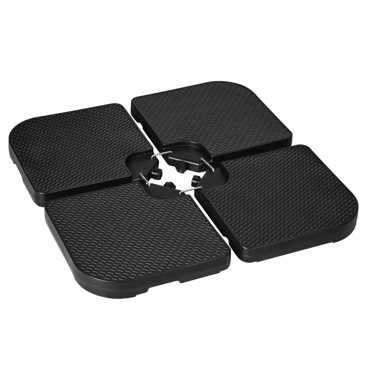 Sonnenschirmst?nder 4-teiliges Sonnenschirmst?nder, bef¨¹llbar, 100 x 100 x 8 cm, Schwarz