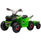 Kinderquad, aufladbar, 2,5 km/h, mit Anh?nger, 50 Min. Fahrzeit, f¨¹r Kinder 1,5 bis 3 Jahre, Gr¨¹n