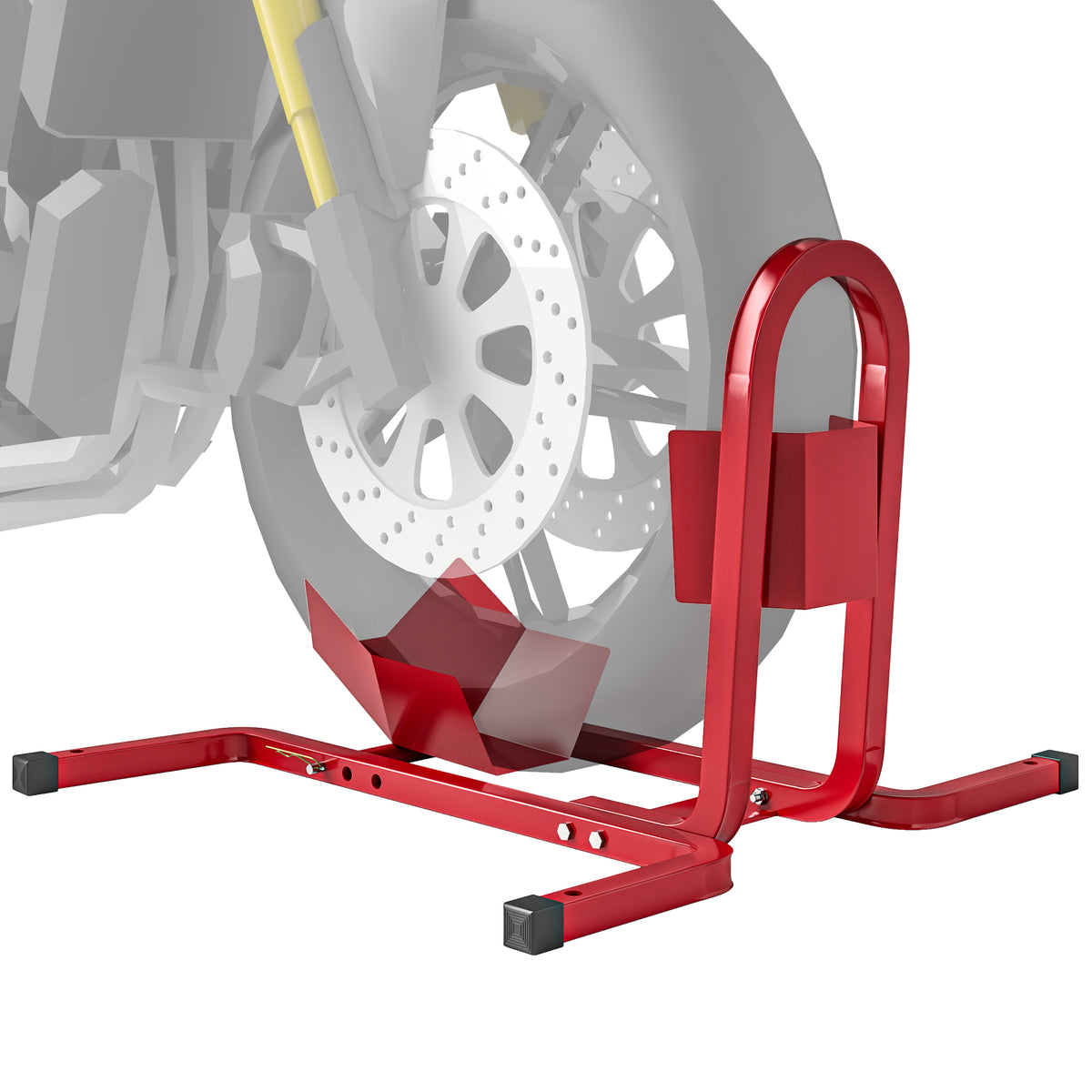 Motorradständer für 17-21", 430-530 mm Vorderrad, einstellbar, aus Metall Rot