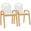 Holzstuhl-Set für Kinder, rutschfeste Fußpads, 3-9 Jahre, höhenverstellbar, Weiß