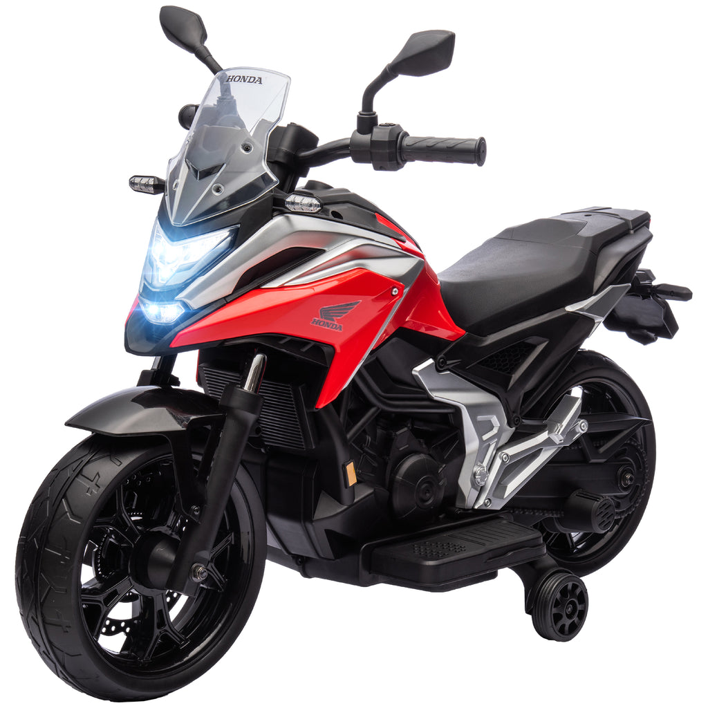 Elektro-Kindermotorrad, Honda, 3 km/h, Musik & Licht, 3-6 Jahre, bis 30 kg, Rot