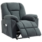 Elektrischer Relaxsessel mit Massage- und W?rme-Funktionen, Polstersessel mit USB-Anschluss, Seitentaschen, Grau