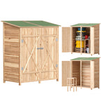 140 x 75 Fir Wood Garden Shed, with Asphalt Roof - Natural