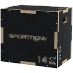 Multi-Faceted Jump Box, Wooden Step Up Box, for Home, Gym, Exercise, Black
