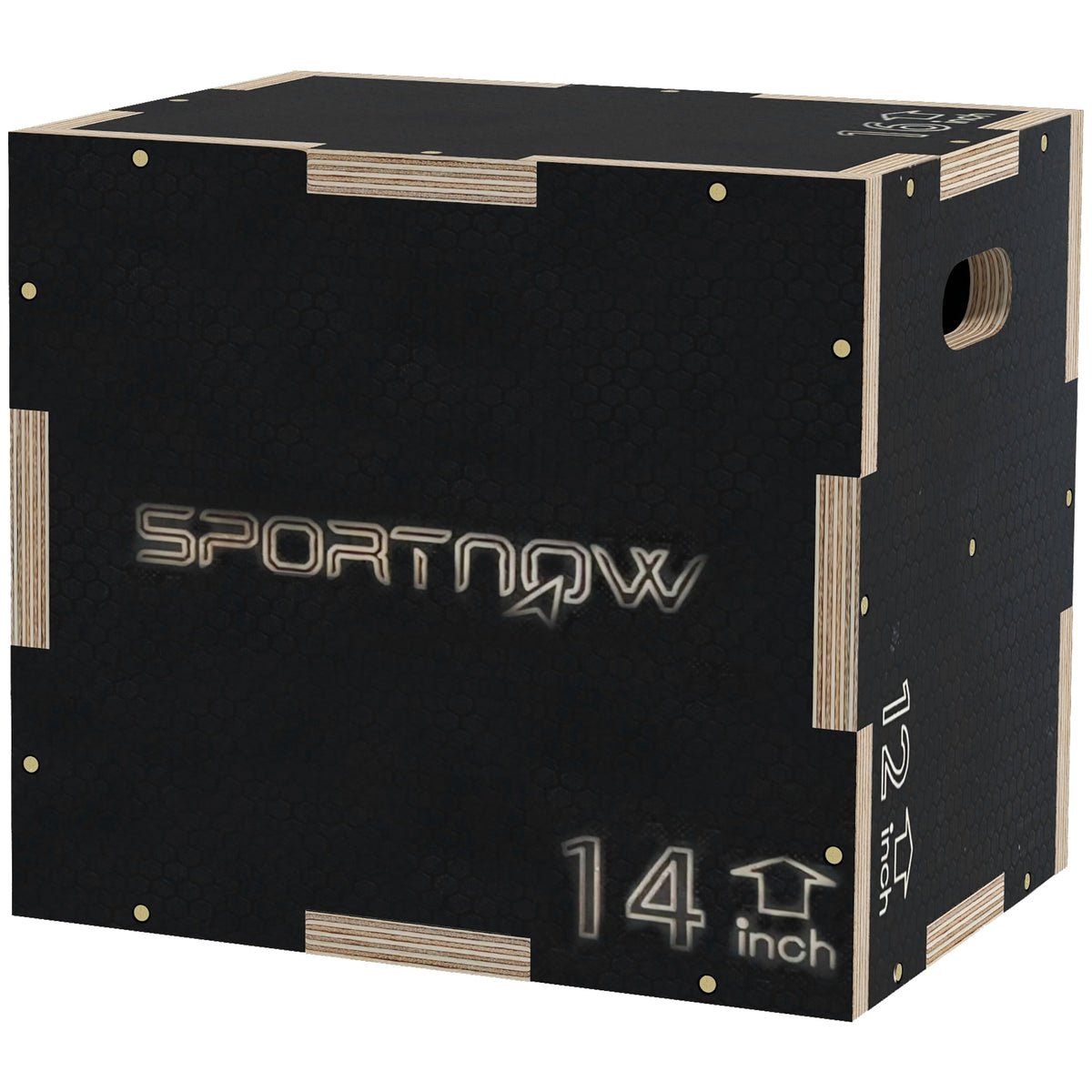 Multi-Faceted Jump Box, Wooden Step Up Box, for Home, Gym, Exercise, Black
