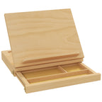 Wooden Table Easel Box with Storage Portable Folding Artist Easel, Natural
