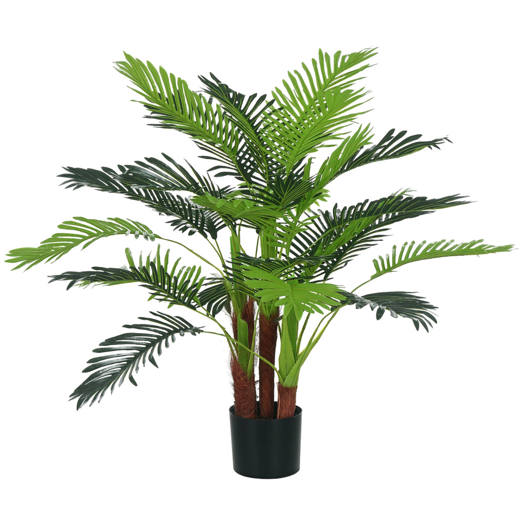 K¨¹nstliche Palme, 1 m, realistische Zweige, Dekorationspflanze, Kunststoff, mit Topf, Braun+Gr¨¹n