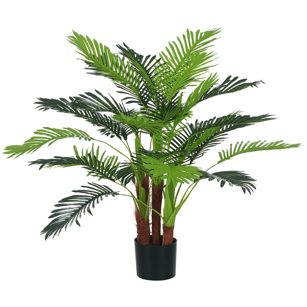 K¨¹nstliche Palme, 1 m, realistische Zweige, Dekorationspflanze, Kunststoff, mit Topf, Braun+Gr¨¹n