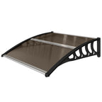 Front Door Canopy, Outdoor Awning, Rain Shelter for Window, Porch and Front/Back Door, 103 x 96.5 cm, Brown