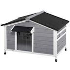 Wooden Dog Kennel for Outside, for Medium Dogs, 72H x 109L x 79Wcm, Grey