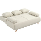 Schlafsofa mit verstellbarer Rückenlehne, Bettfunktion, verstecktem Stauraum und Cordbezug, Beige