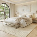 Modern Geometric Rug, Thick Plush, Non-Slip, 200 x 140 cm ¨C Cream, Living Room/Bedroom/Office