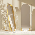 Ganzk?rperspiegel mit Metallrahmen, 160 x 50 cm, goldfarbener Rahmen, f¨¹r Wohnzimmer, Schlafzimmer