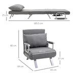 Relaxsessel Liegesessel Sessel, Liegefunktion, G?stebett, 65 cm x 69 cm x 80 cm, Grau