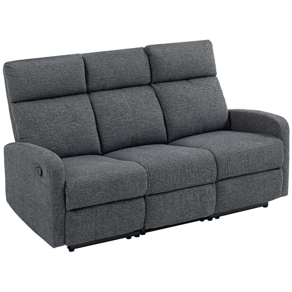 3-Sitzer-Sofa, individuell verstellbare R¨¹ckenlehnen, Fu?st¨¹tze, Stoffbezug, Metall, Grau