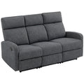 3-Sitzer-Sofa, individuell verstellbare R¨¹ckenlehnen, Fu?st¨¹tze, Stoffbezug, Metall, Grau